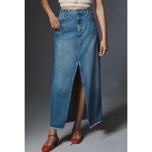 NWT Anthropologie Front-Slit Denim Skirt - Size 14 MSRP $138